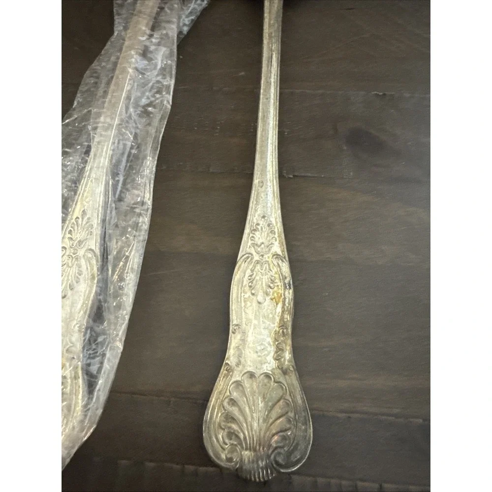 FB Rogers  (FBR14) Set Of 2 Large Solid Serving Salad Set Fork And Spoon Shell